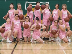 The Campbell Tartans senior girls basketball team will wear pink uniforms Wednesday against the visiting Riffel Royals. Proceeds from the game will go to the Canadian Cancer Society.