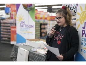 Torrie Schaffer, 13, of Balcarres, is this year's Jim Pattison Children's Hospital Foundation's 2020 Champion Child and spoke in Regina on Friday.