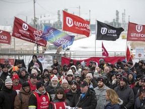 Another Unifor rally was held at Refinery Gate 7 in Regina on Monday, Jan. 27, 2020.