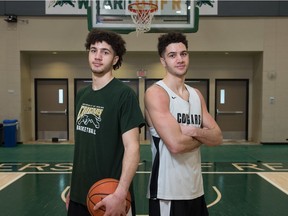 Twin brothers Matt Barnard (left) and his brother Nick are both enjoying their second seasons with the University of Regina Cougars men's basketball team.