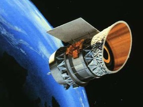An artist's rendition of the IRAS satellite.