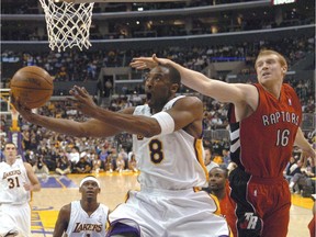 Kobe Bryant, 8, of the Los Angeles Lakers is shown during his 81-point game against the Toronto Raptors on Jan. 22, 2006.