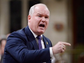 Conservative MP Erin O'Toole speaks during question period in the House of Commons on Dec.13, 2018.
