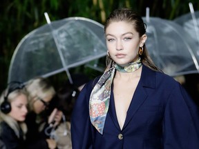 Gigi Hadid, shown modelling in Paris in September, 2019, appeared as a potential juror in Harvey Weinstein's rape and sexual assault trial on January 13, 2020.