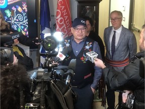 Metis Nation-Saskatchewan (MN-S) president Glen McCallum on Jan. 22, 2020, following the announcement of a partnership between Canadian Geographic and MN-S to save and promote the Michif language. (Photo courtesy Canadian Geographic)