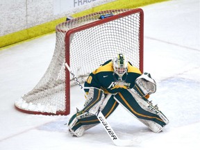 The University of Regina Cougars' Brandon Holtby has a .920 save percentage — the best in Canada West men's hockey.
