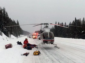 Canmore Rescue Helicopter was dispatched by partners from Parks Mountain Safety to an avalanche incident in the Mt.Hector area on January 10. (Alpine Helicopters Facebook)