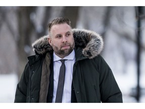 Skipp Edward Anderson, 42, former Saskatoon nightclub owner, arrives at Saskatoon Court of Queen's Bench for his sexual assault trial on Jan. 21, 2020.