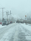 A truck slid off the road while exiting the Co-op Refinery Complex on Monday, Jan. 13. (Photo courtesy Heather Day)