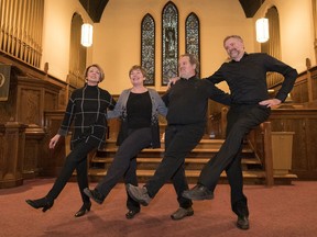 The Side By Side Quartet — Dianne Burrows, from left, Carolyn Speirs, Doug Pederson and Norris Bjorndahl — will present Sounds A Lot Like Love on Feb. 16 in Regina.