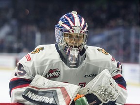 Donovan Buskey, shown in this file photo, was undefeated against the Saskatoon Blades in his WHL career before the Blades doubled the Regina Pats 6-3 at the Brandt Centre on Friday.