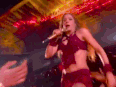 Shakira performs a zahgrouta at the Super Bowl halftime, as a nod to her Lebanese descent.