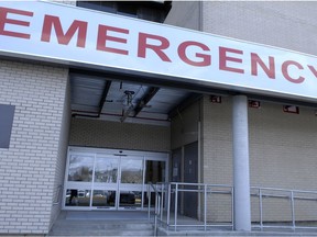 Emergency room entrance of Pasqua Hospital in Regina.