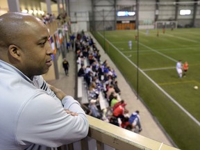 Kevin Holness, president of World Class Players Sports, watches a match during the 2016 WCP Cup at the AffinityPlex.