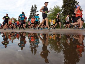 Saskatchewan Marathon runners at the 2018 race.