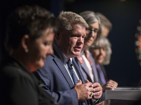 Randy Hoback, with the Conservative Party of Canada, during the Greater Saskatoon Chamber of Commerce federal election debate at the Broadway Theatre in Saskatoon, SK on Tuesday, September 10, 2019.