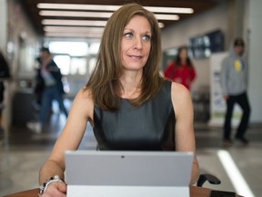 Wendy Stone, a crime prevention strategist with the Regina Police Service, sits in the mâmawêyatitân Centre in Regina, Saskatchewan on Mar. 10, 2020.