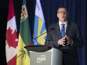 Premier Scott Moe speaks at the Saskatchewan Association of Rural Municipalities annual convention in Regina on Wednesday, March 11, 2020.
