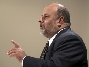 Saskatchewan's Chief Medical Health Officer Dr. Saqib Shahab speaks to media during a news conference regarding Novel Coronavirus (COVID-19) at the Saskatchewan Legislative Building in Regina, Saskatchewan on Mar 11, 2020.