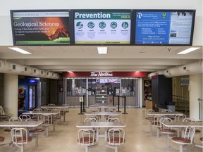 Prevention information displayed on the University of Saskatchewan campus in Saskatoon, SK on Sunday, March 15, 2020. The University of Saskatchewan announced Friday that it is suspending classes until Wednesday and then moving classes online for the remainder of the winter term. Campus food and health services are continuing to operate.