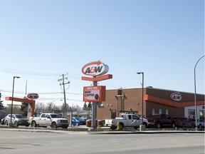 A restaurant on Victoria Avenue keeps its drive-thru open in Regina on  March 23, 2020.  The week before, the provincial government called for the closure of restaurants except for delivery service and drive-thrus.