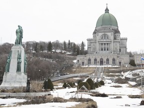 Saint Joseph's Oratory is under heavy renovation and stands deserted in March 2020.
