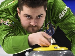 Saskatchewan skip Matt Dunstone has a 2-1 record at the Brier after Monday morning's 9-8 victory over B.C.