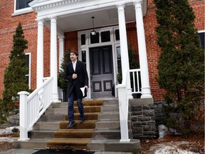 Canada's Prime Minister Justin Trudeau arrives to attend a news conference at Rideau Cottage as efforts continue to help slow the spread of coronavirus disease (COVID-19), in Ottawa, Ontario, Canada March 29, 2020.