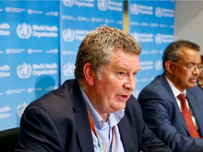 Executive Director of the World Health Organization's (WHO) emergencies program Mike Ryan speaks at a news conference on the novel coronavirus  in Geneva, Switzerland Feb. 6, 2020.