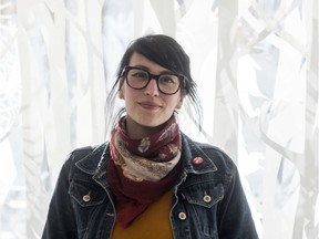 Regina visual artist Jess Richter installs her exhibition Die Hexe in the window gallery at Neutral Ground on Friday, April 4, 2020.