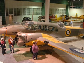 An Avro Anson MK1.  Aircraft like this were used for bomber training in the British Commonwealth Air Training Plan in Moose Jaw.