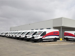 A newly opened Canada Post warehouse near the airport in Regina on Wednesday, April 8, 2020.