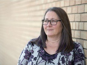 Family Service Regina's executive director Shellie Pociuk stands outside their office on Broadway Avenue in Regina on Tuesday, April 14, 2020.