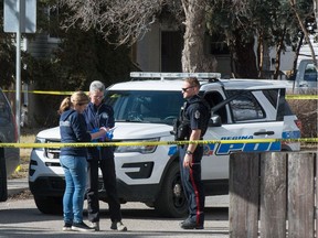 Police, a coroner and other personnel were on scene during a death investigation on the 1000 block of Princess Street in Regina, Saskatchewan on April 23, 2020.