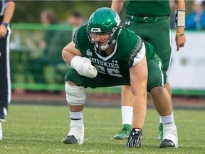 University of Saskatchewan Huskies offensive lineman Mattland Riley was selected seventh overall by the Saskatchewan Roughriders in Thursday's draft.