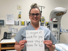 The social media campaign launched by the Saskatchewan Union of Nurses sees registered nurses pleading with the public to stay home for their own safety. The campaign generated many positive comments that lifted the spirits of registered nurses in our province.