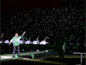 Roughriders legend George Reed, shown in 2016 at the Taylor Field closing ceremonies, is the people's choice