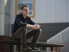 Mystery author and teacher David Gane is pictured outside his home in Regina on Friday, May 15, 2020.