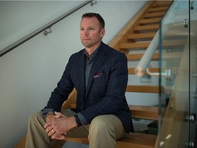 Casey Ward, president of the Saskatchewan Federation of Police Officers, sits for a portrait in 2020.