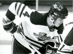 Rick Herbert is shown on April 26, 1984, late in his second season with the WHL's Regina Pats.
