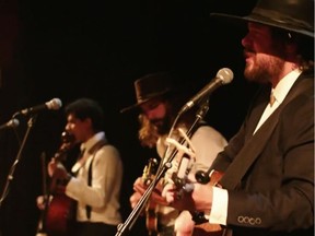 The Dead South, a Regina-based folk-bluegrass band, performed at the 2020 Juno Awards as part of a pre-recorded digital broadcast. The Junos were originally scheduled to be held in Saskatoon on March 15 but were postponed as a result of the COVID-19 pandemic. (Screenshot / Facebook.com/CBCMusic)