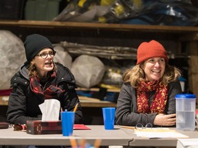 Jennifer Brewin (right) is the incoming artistic director of Regina's Globe Theatre. She is pictured with Martha Ross during a Common Boots Theatre read-through of The Story.