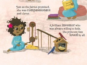A page from Sleeping Brilliant, a retelling of Sleeping Beauty written and illustrated by Swift Current author Jessica Williams.