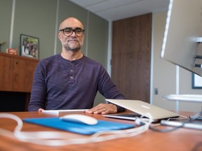 Jerome Cranston, dean of education at the University of Regina, stands in his office at the university campus in Regina, Saskatchewan on Feb. 21, 2020.