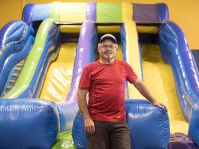Darwin Holfeld, along with his wife Sandy (not pictured), own Dino Bouncers. Darwin stands on Thursday, June 11, 2020, inside Dino Bouncers that is currently closed and isn't sure when they are to reopen in Regina.