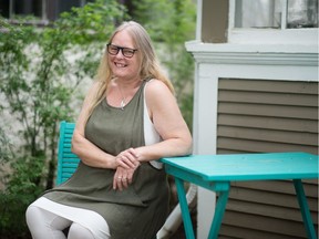 Author Raye Hendrickson sits in the yard at her home in Regina, Saskatchewan on June 16, 2020. BRANDON HARDER/ Regina Leader-Post
