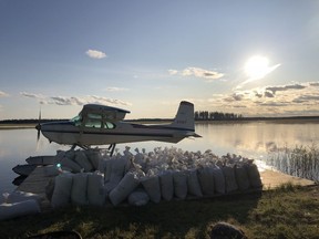 Higher water levels are hitting Larissa Muirhead's wild rice business on Meeyomoot Lake, reducing its yield for the season. Photo provided by Larissa Muirhead on Friday, July 13, 2020. (Saskatoon StarPhoenix).