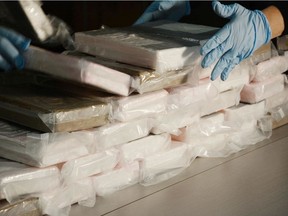 Craik RCMP members seized 50 kilograms of cocaine during a traffic stop near Davidson, Saskatchewan on July 3. Two Ontario men were arrested and are facing charges. Photo courtesy RCMP.