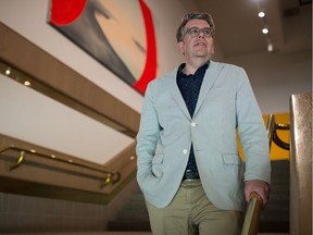 MacKenzie Art Gallery executive director Anthony Kiendl stands on the staircase in the gallery on July 30, 2020.