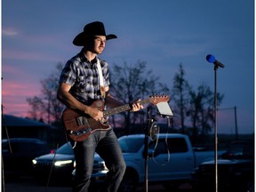 Justin LaBrash performed his first drive-in concert in Lampman, Sask., on June 13, 2020.